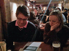 Jean François Porchez & Andrea Harrison at Seattle typographers' pub
