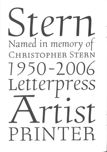 Final page of Stern type-specimen booklet