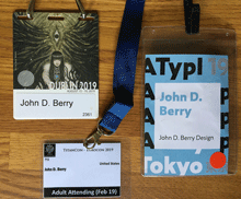 Three nametags for three big events