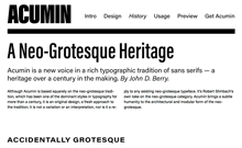 Acumin: grotesque heritage