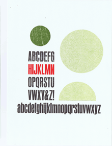 Sans serif & green circles