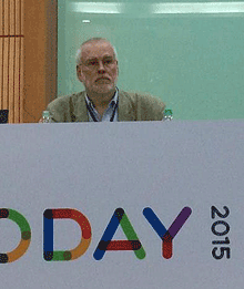 John Berry onstage at Typo Day 2015 in Mumbai