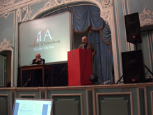 Oleg Genisaretsky delivering the keynote address