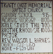 First hand-lettered church sign