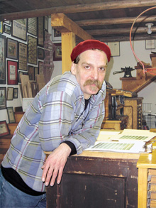 Chris Stern in the printshop