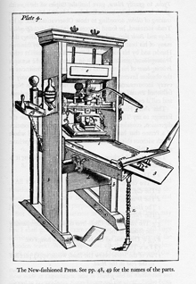 A hand press from Moxon’s book Mechanick Exercises
