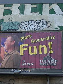 Hobo typeface used on a Seattle casino billboard
