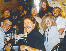 Typographers in the pub at Type90, Oxford, 1990